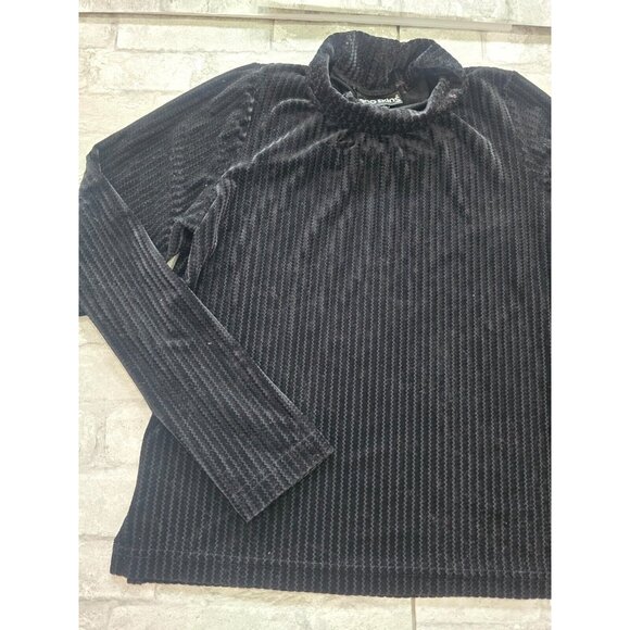 Sno Skins Velvet Turtleneck Long Sleeve Top Medium Black - Picture 5 of 10